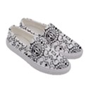 Psychedelic Pattern Flower Crown Black Flower Women s Canvas Slip Ons View3