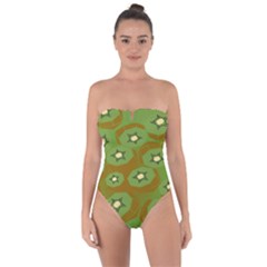 Relativity Pattern Moon Star Polka Dots Green Space Tie Back One Piece Swimsuit by Mariart