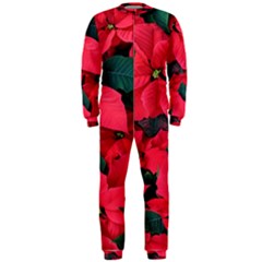 Red Poinsettia Flower Onepiece Jumpsuit (men) 