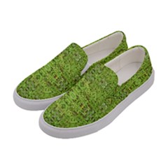 Digital Nature Collage Pattern Women s Canvas Slip Ons by dflcprints