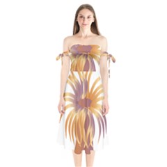 Sea Anemone Shoulder Tie Bardot Midi Dress by Mariart