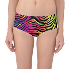 Rainbow Zebra Mid-waist Bikini Bottoms