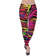 Rainbow Zebra Velvet Leggings by Mariart