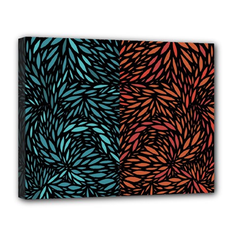Square Pheonix Blue Orange Red Canvas 14  X 11  by Mariart