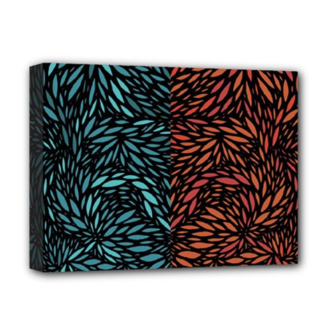 Square Pheonix Blue Orange Red Deluxe Canvas 16  X 12   by Mariart