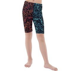 Square Pheonix Blue Orange Red Kids  Mid Length Swim Shorts by Mariart