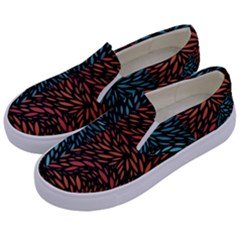 Square Pheonix Blue Orange Red Kids  Canvas Slip Ons by Mariart