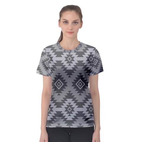 Triangle Wave Chevron Grey Sign Star Women s Sport Mesh Tee by Mariart