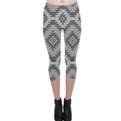 Triangle Wave Chevron Grey Sign Star Capri Leggings 