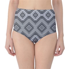 Triangle Wave Chevron Grey Sign Star High-waist Bikini Bottoms by Mariart
