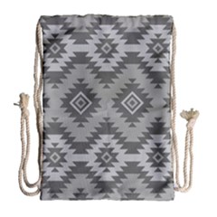 Triangle Wave Chevron Grey Sign Star Drawstring Bag (large) by Mariart