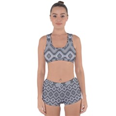 Triangle Wave Chevron Grey Sign Star Racerback Boyleg Bikini Set