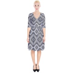 Triangle Wave Chevron Grey Sign Star Wrap Up Cocktail Dress by Mariart