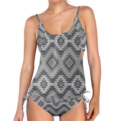 Triangle Wave Chevron Grey Sign Star Tankini Set