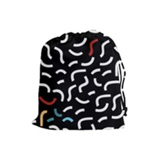 Toucan White Bluered Drawstring Pouches (large)  by Mariart