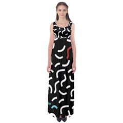 Toucan White Bluered Empire Waist Maxi Dress by Mariart