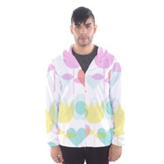 Tulip Lotus Sunflower Flower Floral Staer Love Pink Red Blue Green Hooded Wind Breaker (men) by Mariart