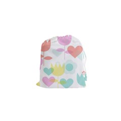 Tulip Lotus Sunflower Flower Floral Staer Love Pink Red Blue Green Drawstring Pouches (xs)  by Mariart