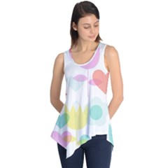 Tulip Lotus Sunflower Flower Floral Staer Love Pink Red Blue Green Sleeveless Tunic