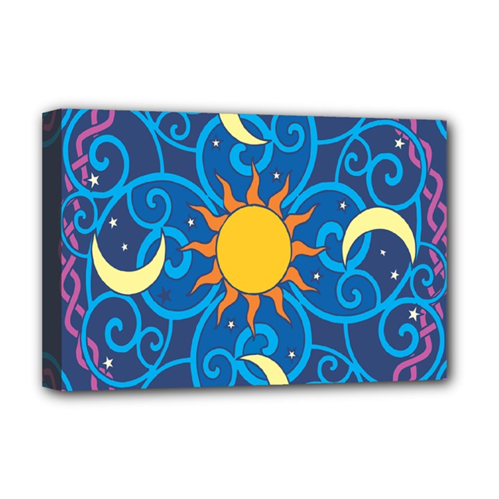 Sun Moon Star Space Vector Clipart Deluxe Canvas 18  x 12  