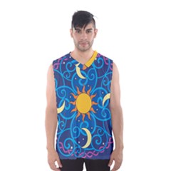 Sun Moon Star Space Vector Clipart Men s Basketball Tank Top