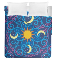 Sun Moon Star Space Vector Clipart Duvet Cover Double Side (queen Size)