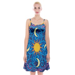 Sun Moon Star Space Vector Clipart Spaghetti Strap Velvet Dress by Mariart