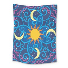 Sun Moon Star Space Vector Clipart Medium Tapestry by Mariart