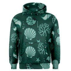 Vector Seamless Pattern With Sea Fauna Seaworld Men s Pullover Hoodie