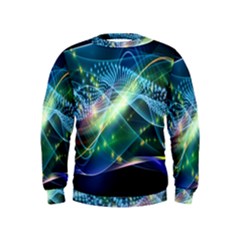 Waveslight Chevron Line Net Blue Kids  Sweatshirt