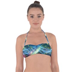 Waveslight Chevron Line Net Blue Halter Bandeau Bikini Top by Mariart