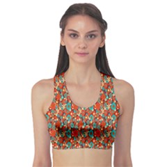 Surface Patterns Bright Flower Floral Sunflower Sports Bra