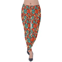 Surface Patterns Bright Flower Floral Sunflower Velvet Leggings by Mariart