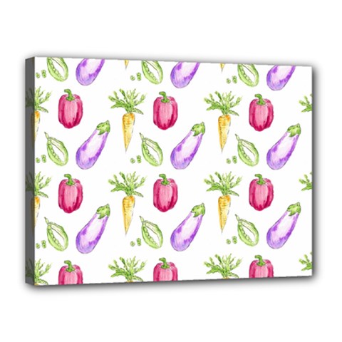 Vegetable Pattern Carrot Canvas 16  X 12 