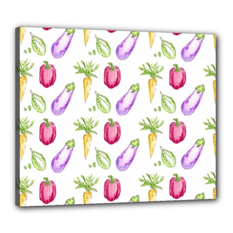 Vegetable Pattern Carrot Canvas 24  X 20  by Mariart