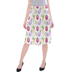 Vegetable Pattern Carrot Midi Beach Skirt by Mariart