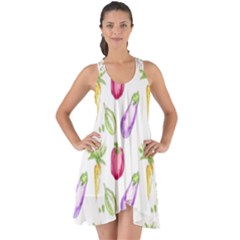 Vegetable Pattern Carrot Show Some Back Chiffon Dress by Mariart