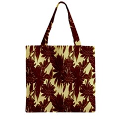 Floral Pattern Background Zipper Grocery Tote Bag