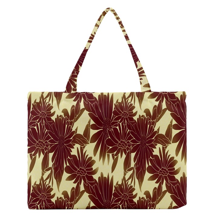 Floral Pattern Background Zipper Medium Tote Bag