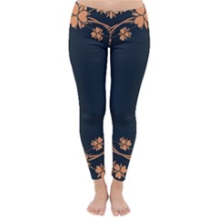 Floral Vintage Royal Frame Pattern Classic Winter Leggings