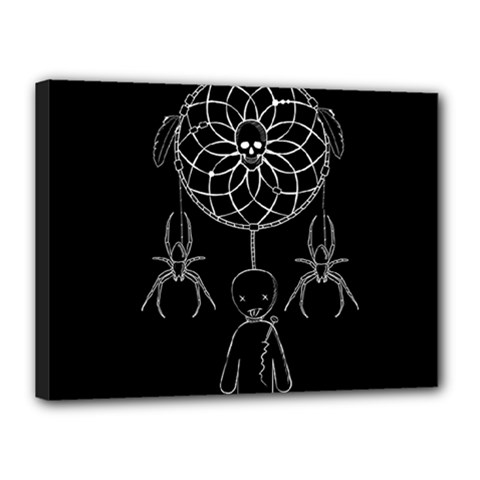 Voodoo Dream-catcher  Canvas 16  X 12  by Valentinaart