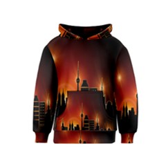 Gold Golden Skyline Skyscraper Kids  Pullover Hoodie by BangZart