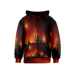 Gold Golden Skyline Skyscraper Kids  Zipper Hoodie