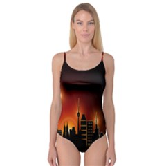 Gold Golden Skyline Skyscraper Camisole Leotard 