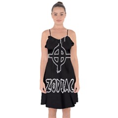 Zodiac Killer  Ruffle Detail Chiffon Dress by Valentinaart