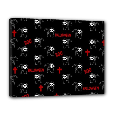 Death Pattern - Halloween Canvas 14  X 11  by Valentinaart