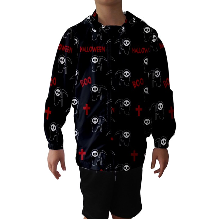 Death pattern - Halloween Hooded Wind Breaker (Kids)