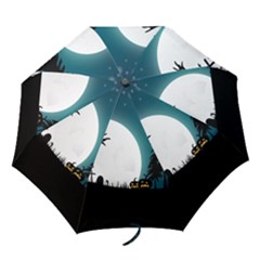 Halloween Landscape Folding Umbrellas by Valentinaart