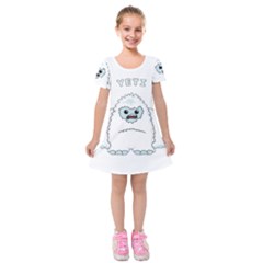 Yeti Kids  Short Sleeve Velvet Dress by Valentinaart