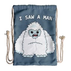 Yeti - I Saw A Man Drawstring Bag (large) by Valentinaart